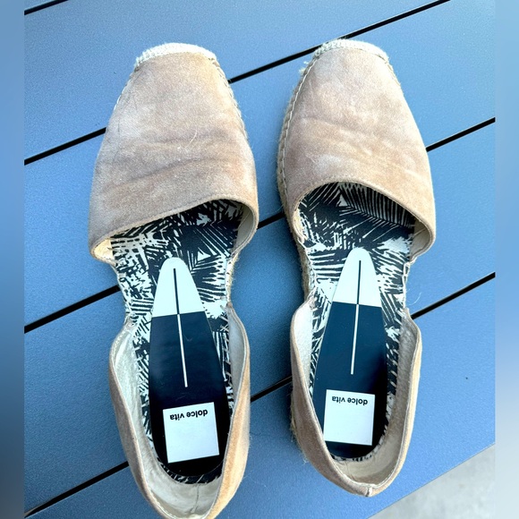 Dolce Vita Suede Espadrilles! 9.5 Tan! Sexy Cutout Sides! - Picture 2 of 5